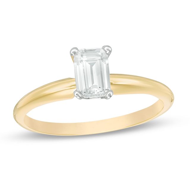 Previously Owned - 3/4 CT. Emerald-Cut Diamond Solitaire Engagement Ring in 18K Gold