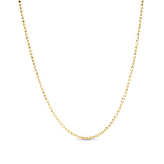 Previously Owned - Ladies' 1.2mm Diamond-Cut Bead Chain Necklace in 14K Gold - 18"