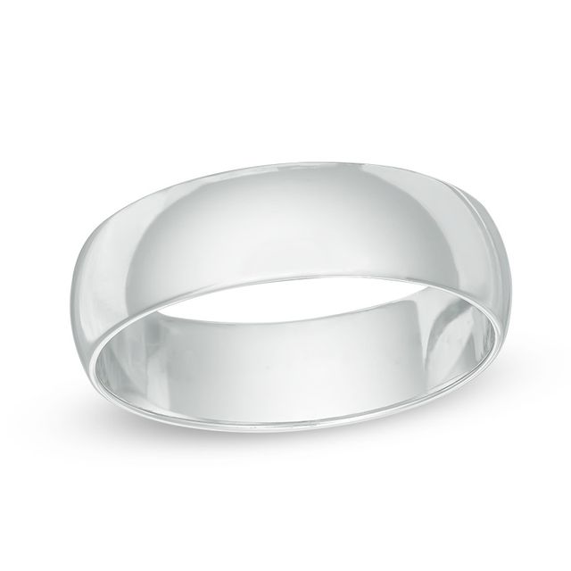 Previously Owned - Men's 6.0mm Polished Wedding Band in 10K White Gold