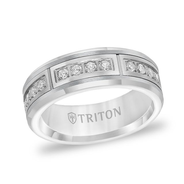 Previously Owned - Triton Men's 3/8 CT. T.w. Diamond Wedding Band in Tungsten