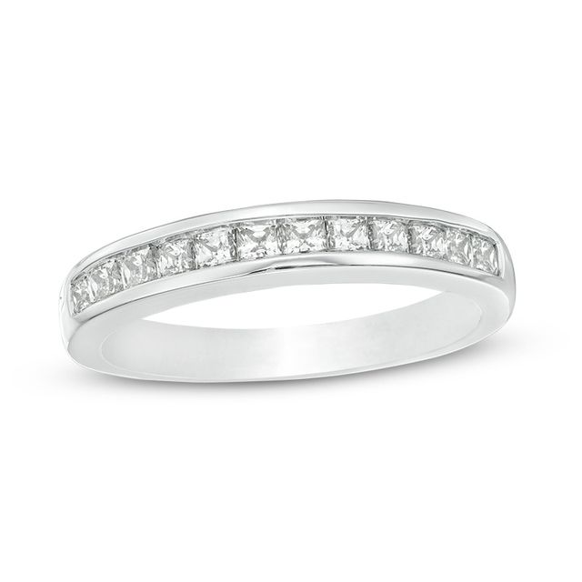 Previously Owned - 5/8 CT. T.w. Princess-Cut Diamond Wedding Band in 10K White Gold
