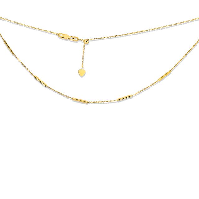 Previously Owned - Bar Station Choker Necklace in 14K Gold - 16"