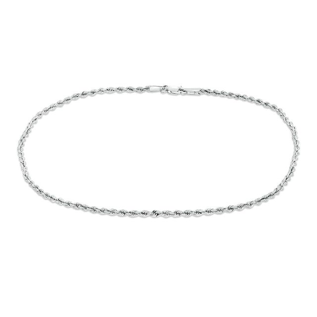 Previously Owned - Rope Chain Anklet in 14K White Gold - 10"