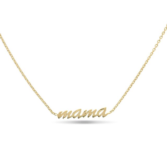 Previously Owned - Lowercase Script "mama" Choker Necklace in 14K Gold - 17"