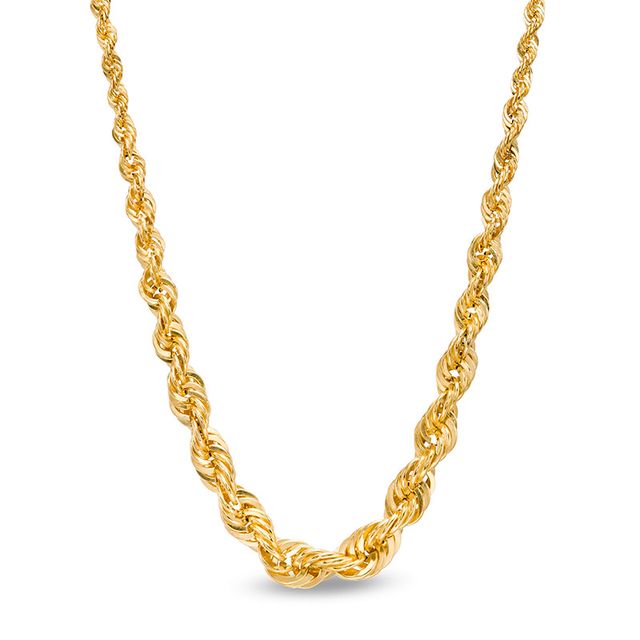 Previously Owned - Graduated Rope Chain Necklace in 14K Gold - 18"