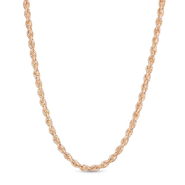 Previously Owned - 2.3mm Rope Chain Necklace in Hollow 14K Rose Gold - 20"