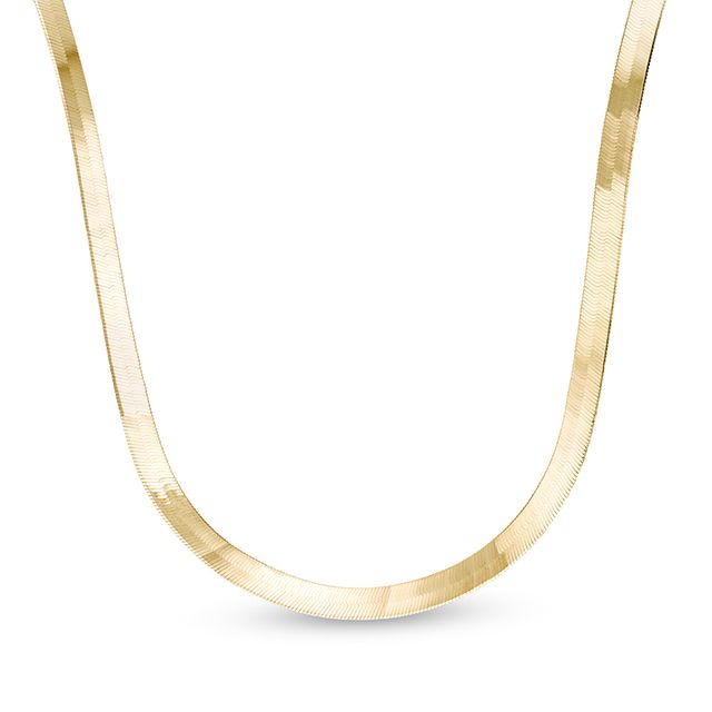 Previously Owned - 5.25mm Herringbone Chain Necklace in Solid 14K Gold - 24"
