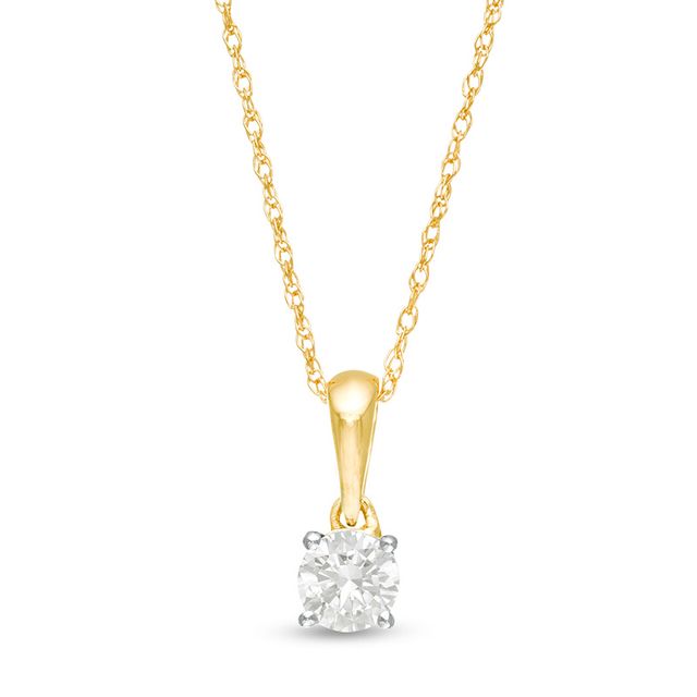 Previously Owned - 1/4 CT. Diamond Solitaire Pendant in 10K Gold