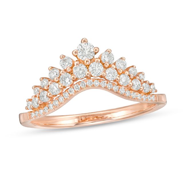 Previously Owned - 3/8 CT. T.w. Diamond Tiara Contour Anniversary Band in 14K Rose Gold