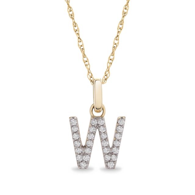 Previously Owned - 1/10 CT. T.w. Diamond "W" Initial Pendant in 10K Gold