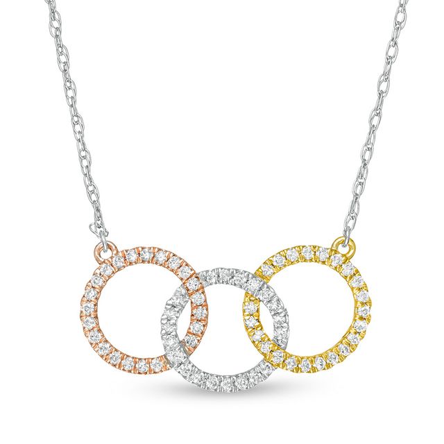 Three Generation Gold Eternity Interlocking Circle Necklace | Eve's  Addiction