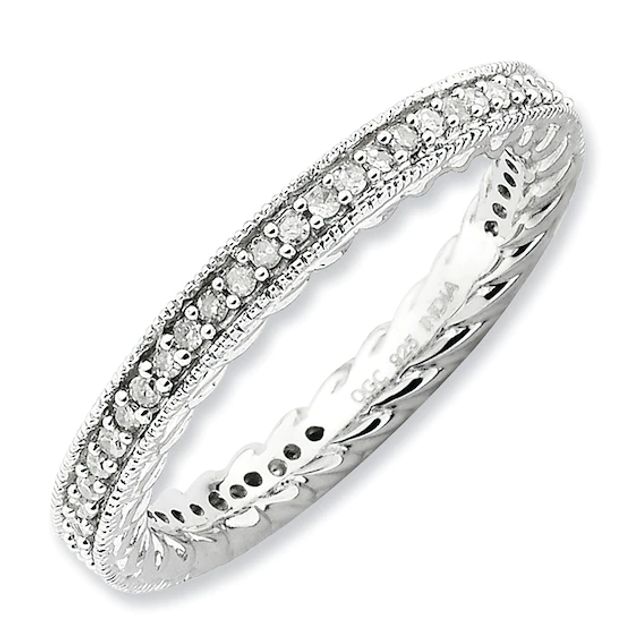 Previously Owned - Stackable Expressionsâ¢ 1/3 CT. T.w. Diamond Eternity Band in Sterling Silver