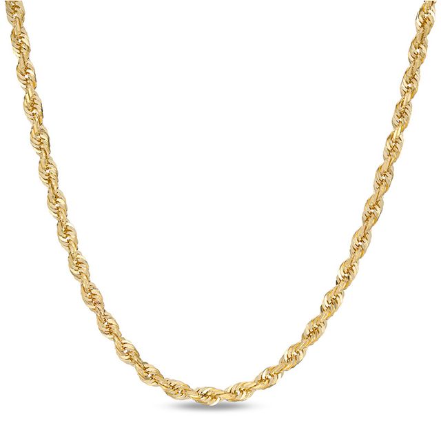 Previously Owned - 3.85mm Diamond-Cut Glitter Rope Chain Necklace in 10K Gold - 20"