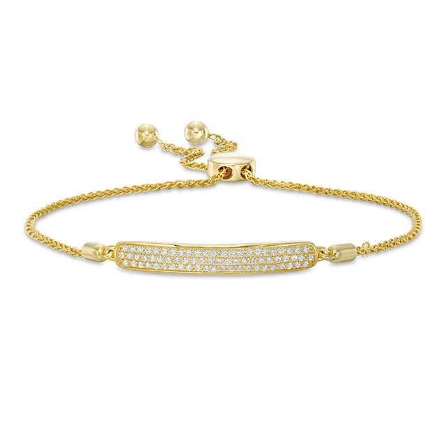 Previously Owned 1/4 CT. T.w. Diamond Multi-Row Bar Bolo Bracelet in 10K Gold - 9.5"