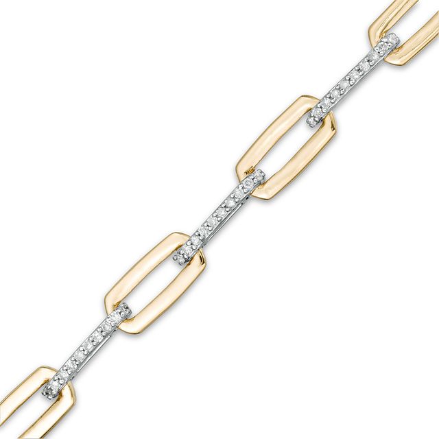 Previously Owned 1/2 CT. T.w. Diamond Paper Clip Link Bracelet in 10K Gold - 7.5"