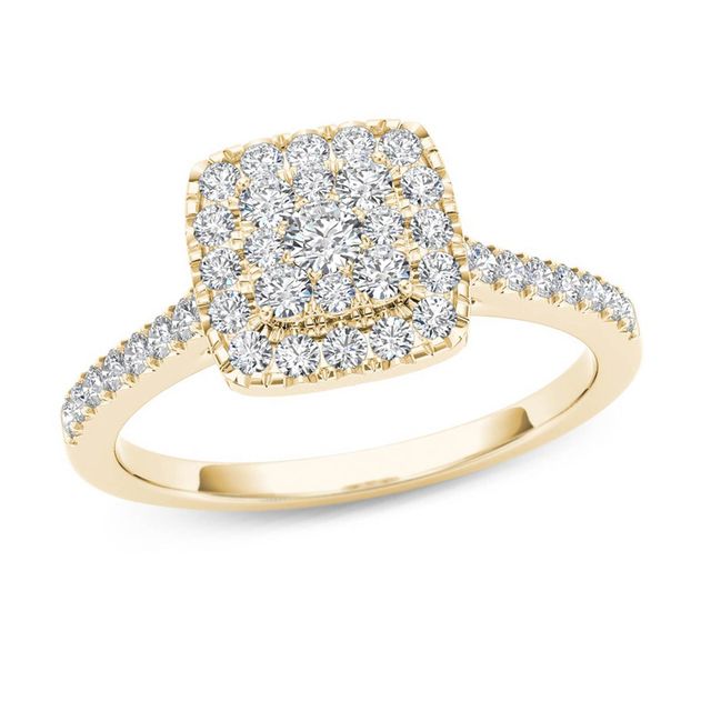 Previously Owned 1/2 CT. T.w. Composite Diamond Square Frame Engagement Ring in 14K Gold