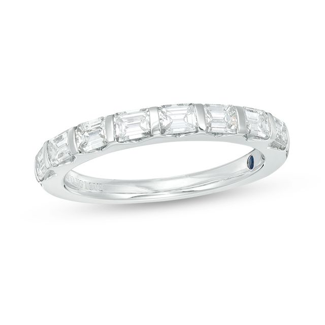 Previously Owned Vera Wang Love Collection 3/4 CT. T.w. Emerald-Cut Diamond Band in 14K White Gold (I/Si2)