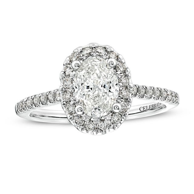 Previously Owned Celebration Infiniteâ¢ 1-1/2 CT. T.w. Oval Diamond Frame Engagement Ring in 14K White Gold (I/Si2)