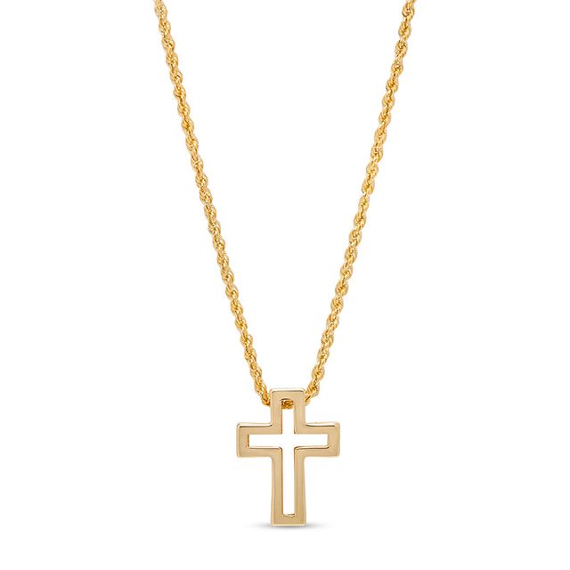 Previously Owned Bold Cross Outline Pendant in 10K Gold