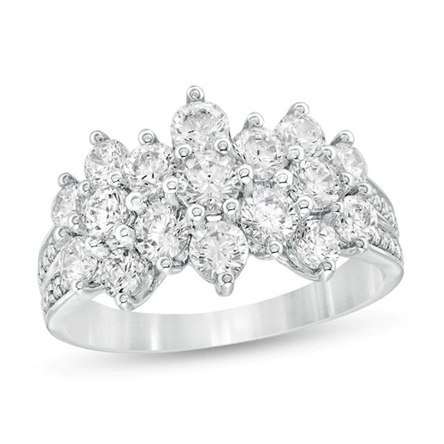 Previously Owned - 2 CT. T.w. Composite Diamond Pyramid Ring in 10K White Gold