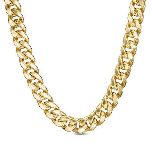 Previously Owned - 10.7mm Cuban Curb Chain Necklace in Hollow 10K Gold - 24"