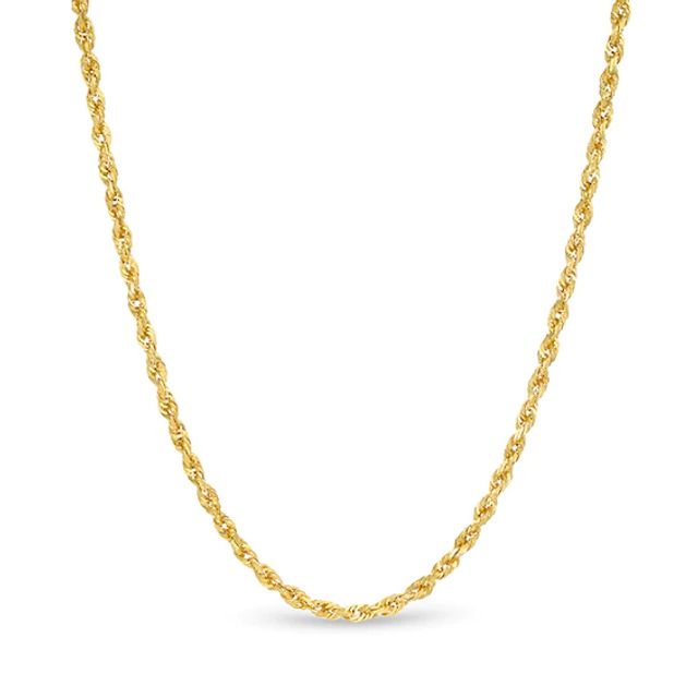 Previously Owned - 2.4mm Diamond-Cut Glitter Rope Chain Necklace in 10K Gold - 20"