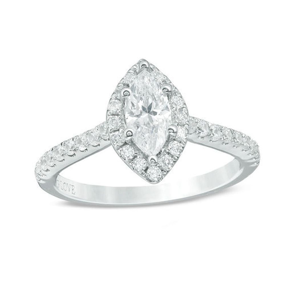 Vera Wang Love Collection 1-3/4 CT. T.W. Oval Diamond Frame Engagement Ring  in 14K White Gold | Zales Outlet