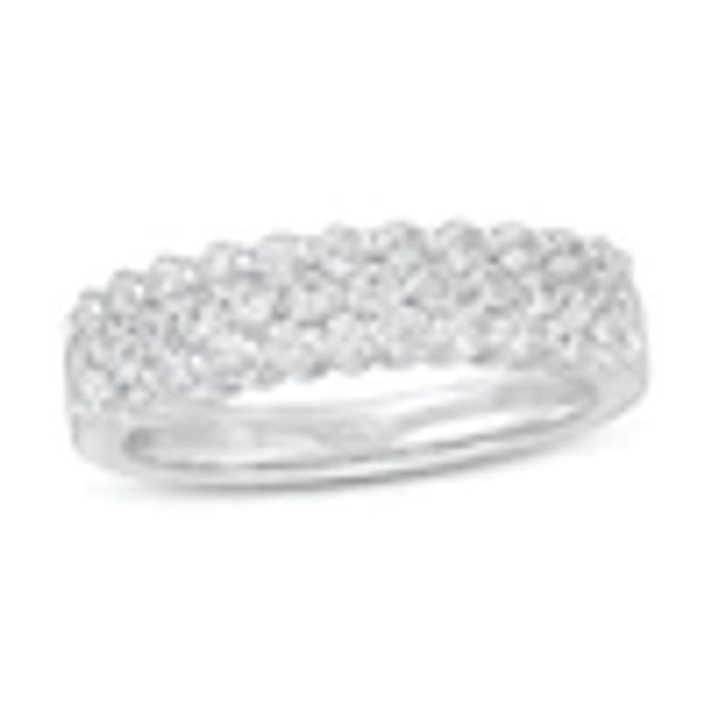 1 CT. T.W. Diamond Multi-Row Band in 14K White Gold