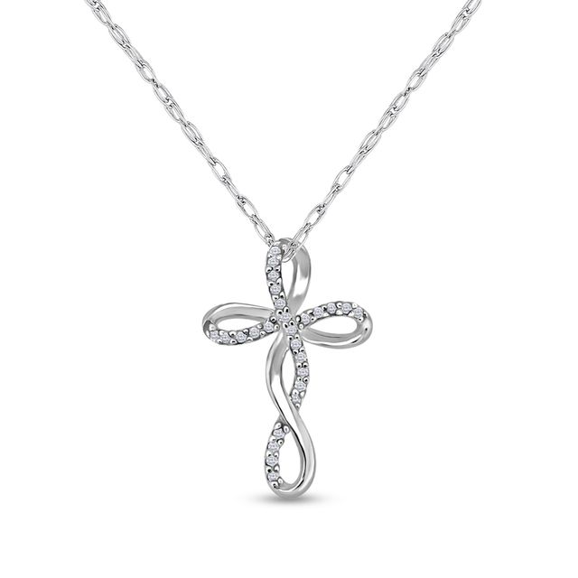 Amazon.com: AFFY White Cubic Zirconia Loop Infinity Cross Pendant Necklace  in14k Rose Gold Over Sterling Silver : Clothing, Shoes & Jewelry