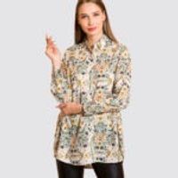 Flower Patterned Shirt Over Size