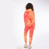 Orange Batik Patterned Oversize Pocket Sweatshirt Suit Set