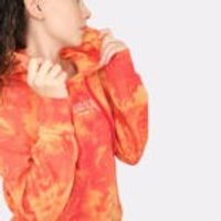 Orange Batik Patterned Oversize Pocket Sweatshirt Suit Set