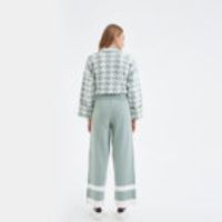 Leg Striped Cardigan and Trousers