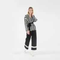 Leg Striped Cardigan and Trousers