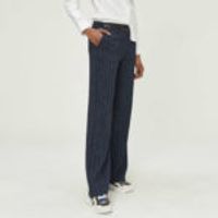 High Waist Wide Leg Striped Trousers