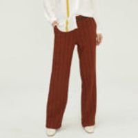 High Waist Wide Leg Striped Trousers