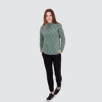 Premium Half Turtleneck Lozenge Patterned Sweater