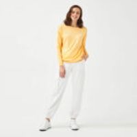 Boat Neck 100% Cotton Comfortable Cut Basic Pullover Orange