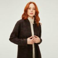 Half Collar Comfortable Cut Coat Brown