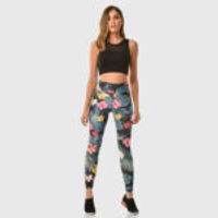 High Waist Sport Leggings Black Pattern 2509