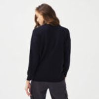 Turtleneck 100% Cotton Comfy Cut Basic Sweater Navy Blue