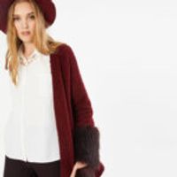 V-Neck Fur Detailed Cardigan