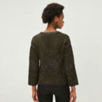 V-Neck Shimmer Knitted Detailed Sweater