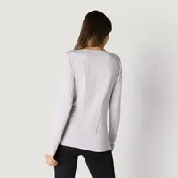 Jersey de manga larga viscosa y cashmere