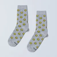 Calcetines cortos de hombre con estampado de smiley