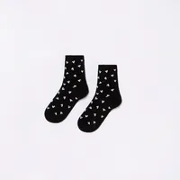 Calcetines cortos negros corazones blancos - Easy Living