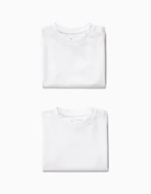 2 T-shirts para Bebé Menino, Branco