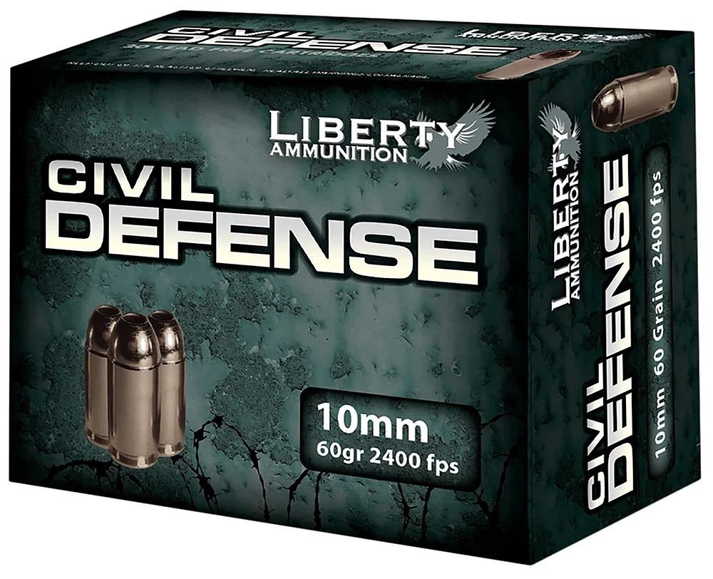 Liberty Ammunition Civil Defense 10mm 60-Grain Centerfire Handgun ...