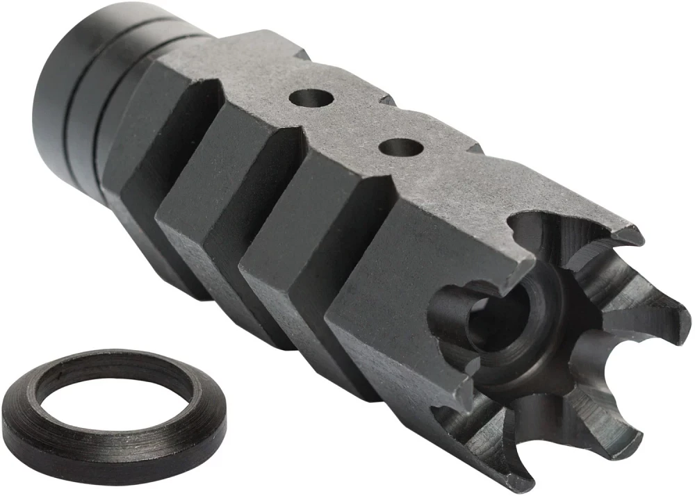 thumbnail image 2 of 223 / 5.56 Shark Muzzle Brake 1/2x28 TPI – Includes Crush Washer & Jam Nut – Made In USA 2 of 5
