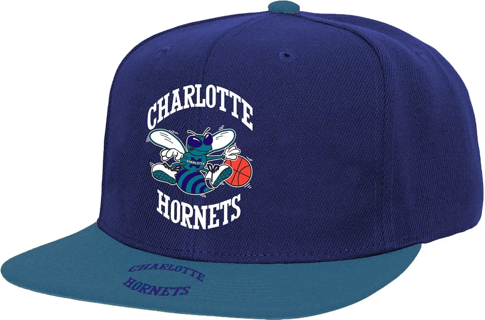 Mitchell & Ness Charlotte Hornets Logo HWC Bill Snapback Cap | Hamilton ...